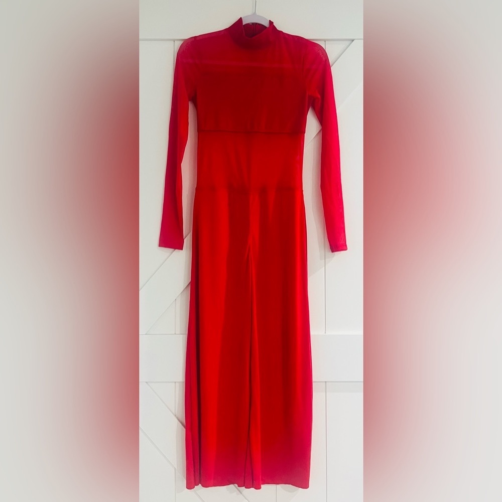 DANCE - BALERA Adult Medium Red Flowy Unitard, Never Worn, Excellent Condition